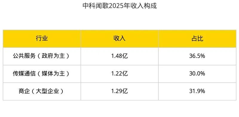 中科闻歌2025年收入构成 来源:招股书