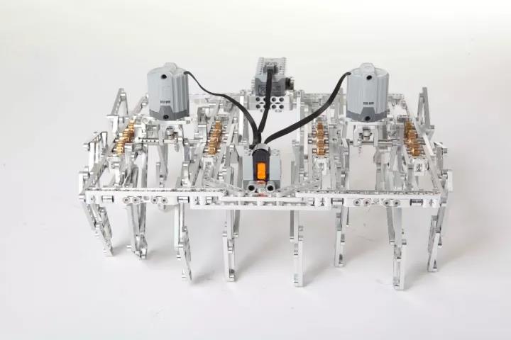 用Rebot机器人组装的“十六足海滩怪兽”。