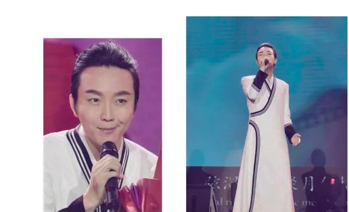 王笑石设计的白色长衫与李玉刚谦谦君子的气质合二为一。