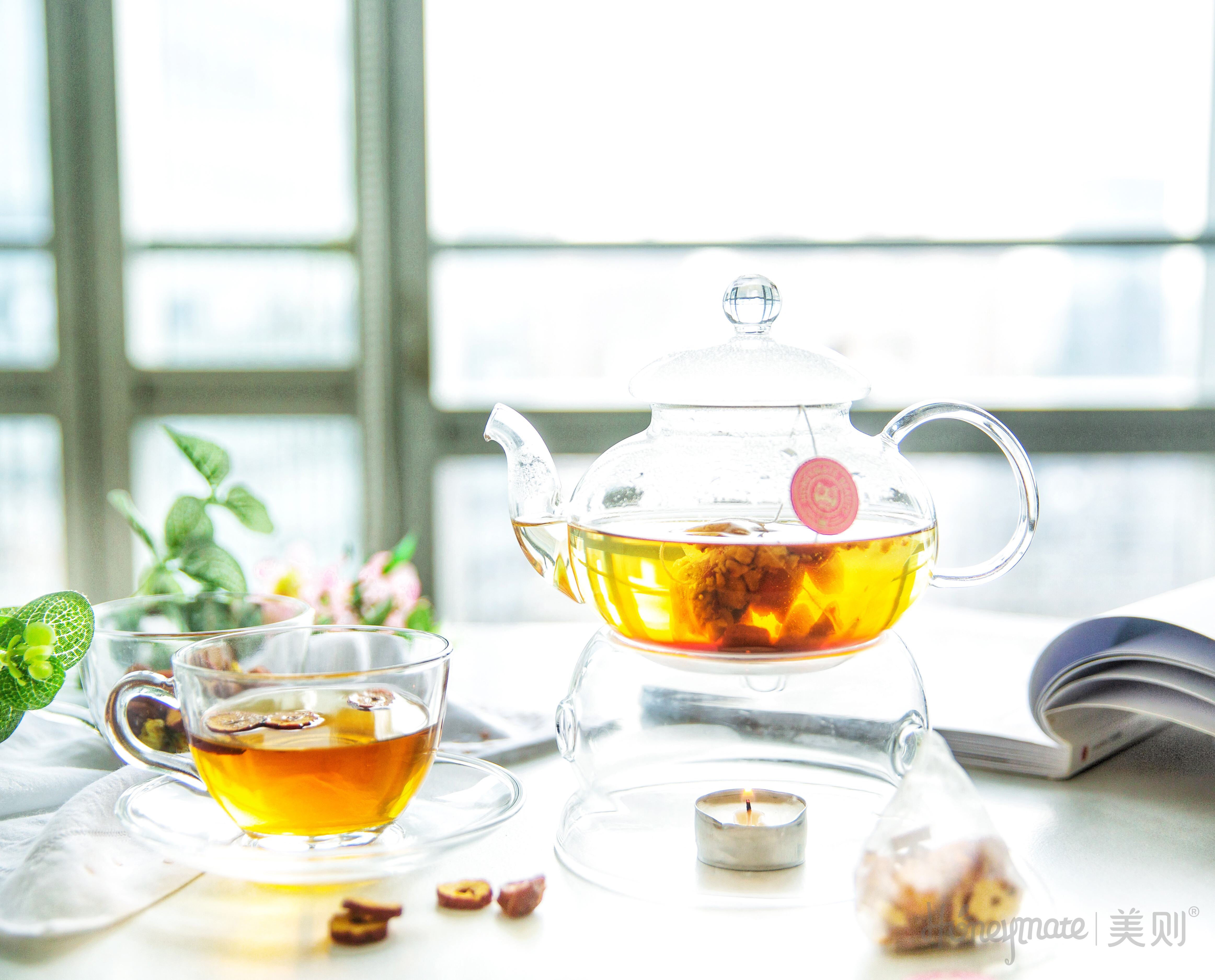 “美则honeymate”植物美颜花草茶产品。