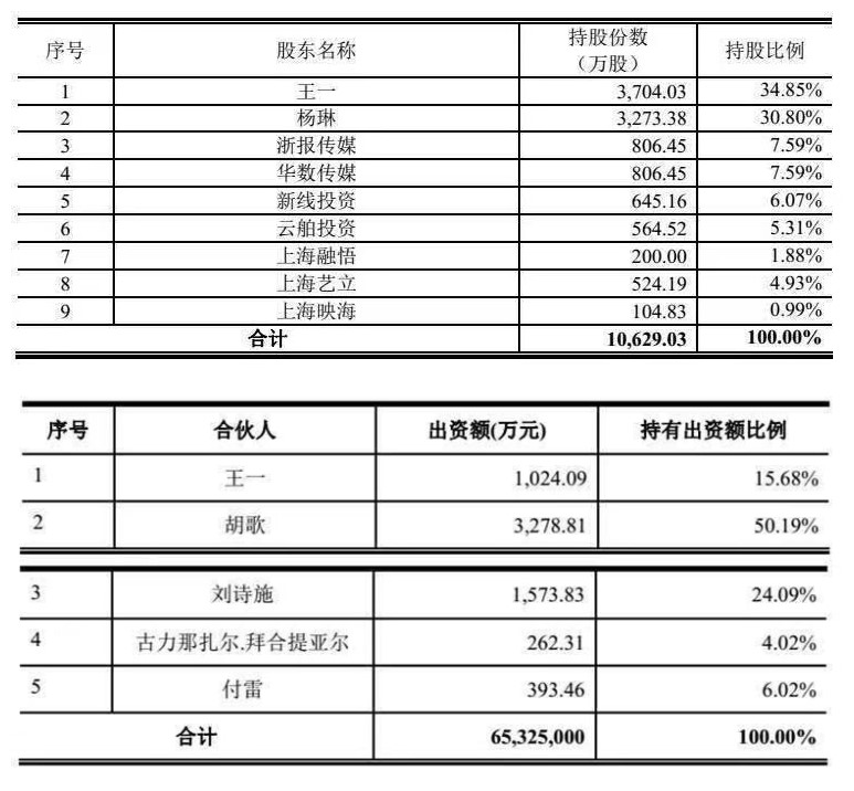 2015年，胡歌在唐人影视中持股占比。