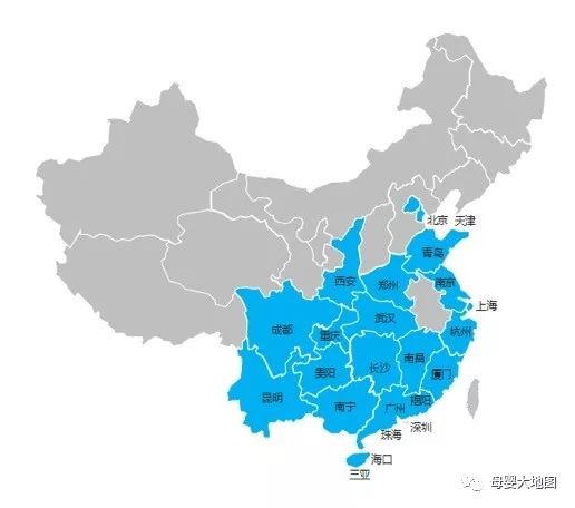 截至2017年6月倍儿行目前服务覆盖区域