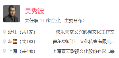 吴秀波共任职11家企业（图片来源企查查）